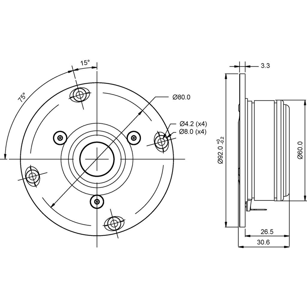 SB Acoustics - ¾" RDC Tweeter - SB21RDC-C000-4