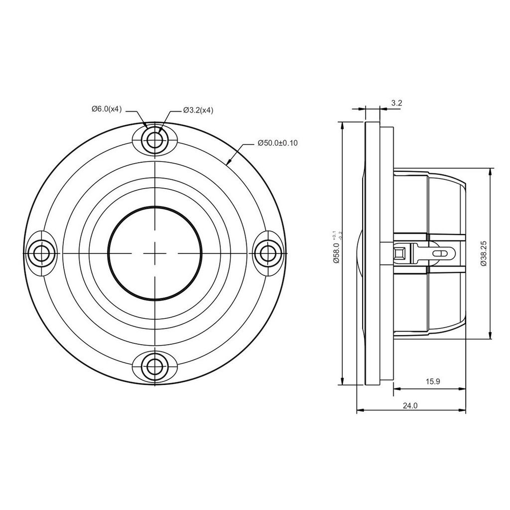 SB Acoustics - ¾" SDCN Tweeter - SB21SDCN-C000-4