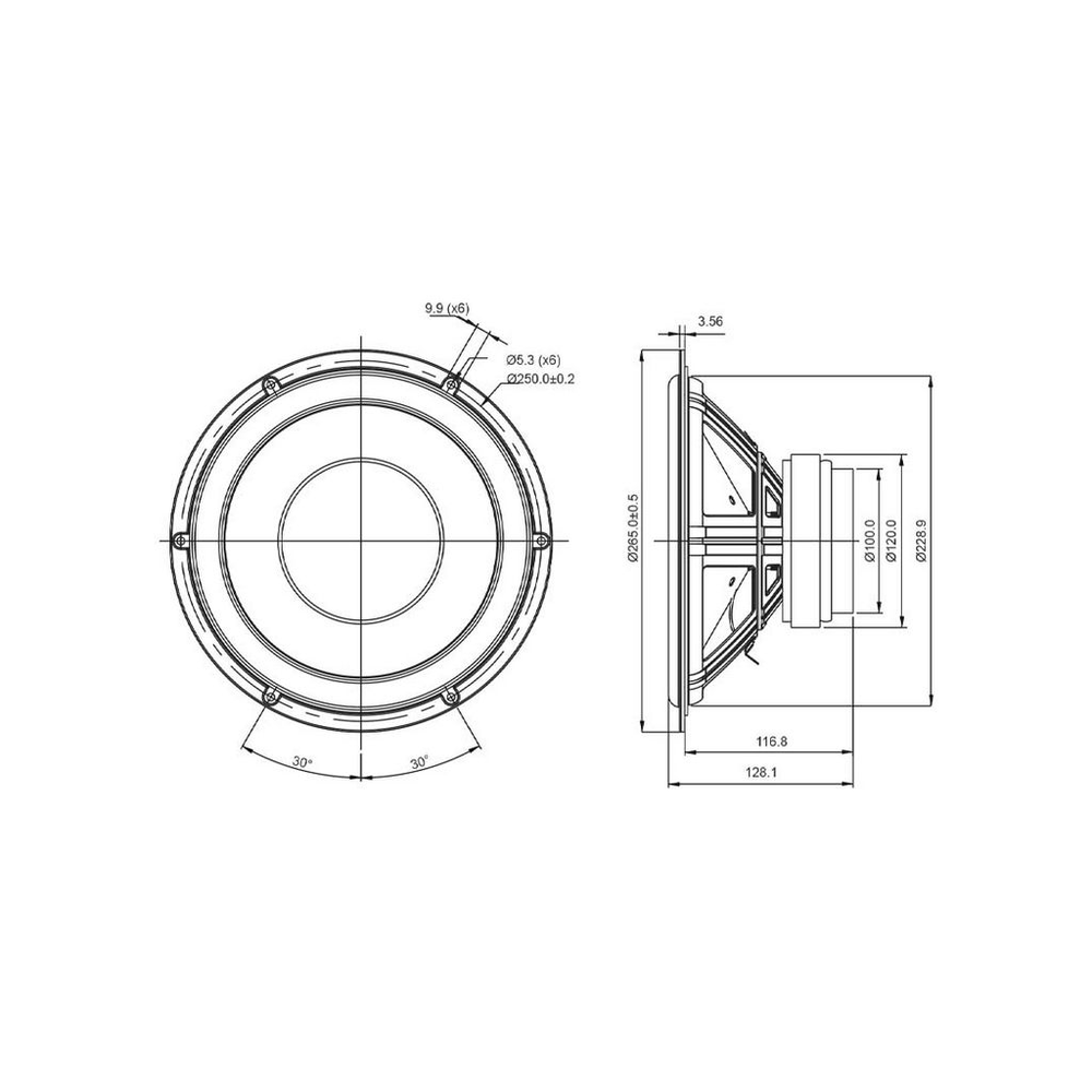 SB Acoustics - 10" SFCL Woofer - SB26SFCL38-8