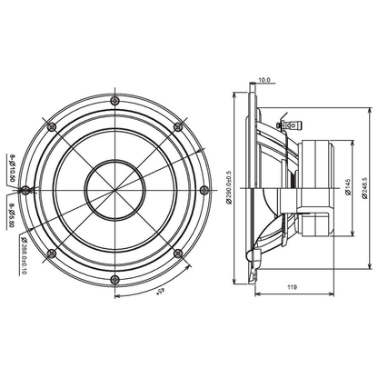 SB Acoustics - 10" NRX Woofer - SB29NRX75-6