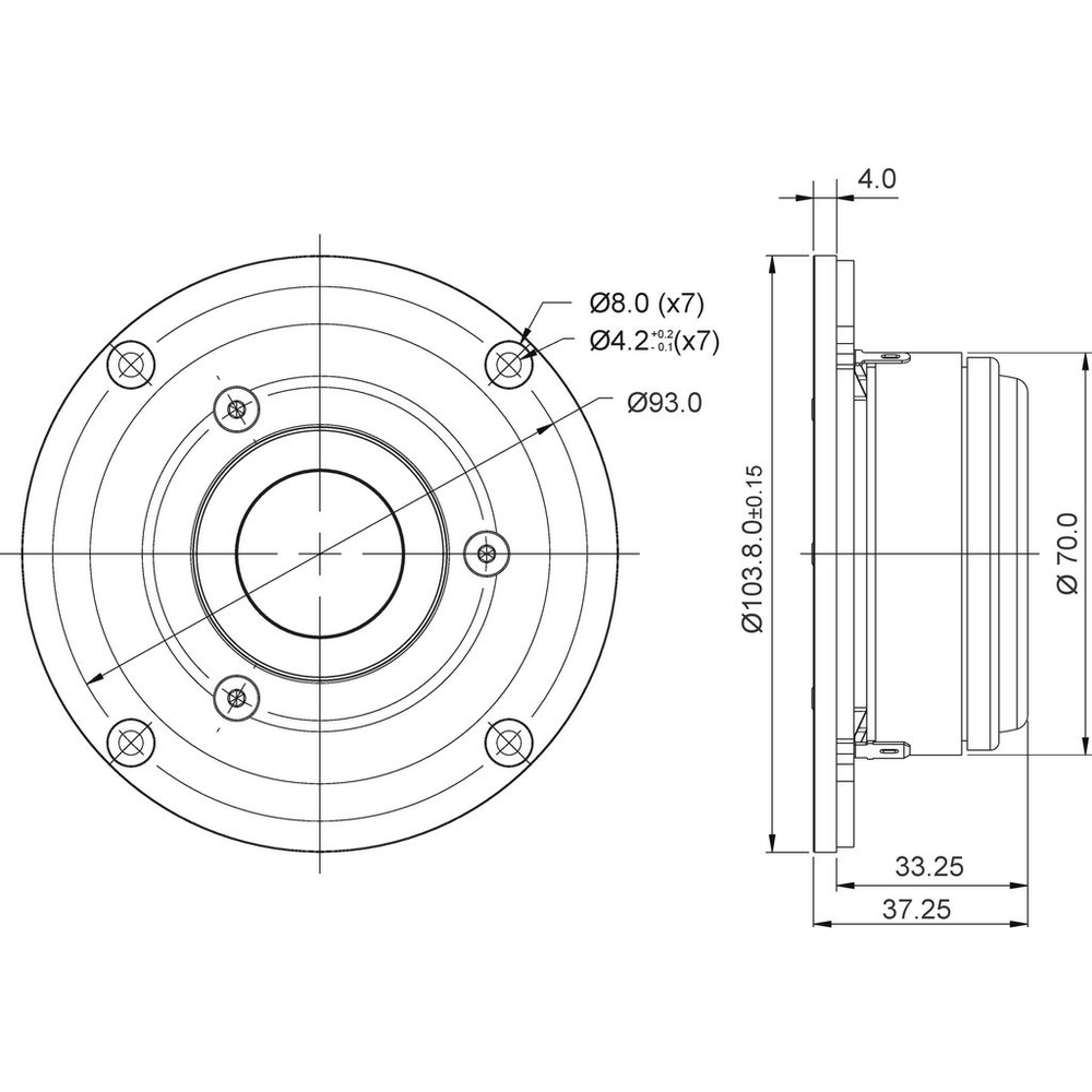 SB Acoustics - 1¼" RDAC Tweeter - SB29RDAC-C000-4