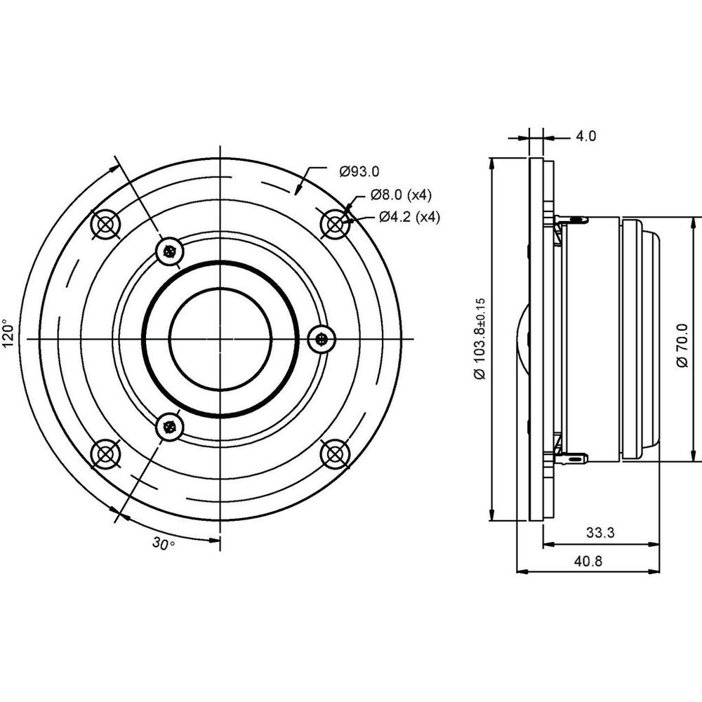 SB Acoustics - 1¼" SDAC Tweeter - SB29SDAC-C000-4