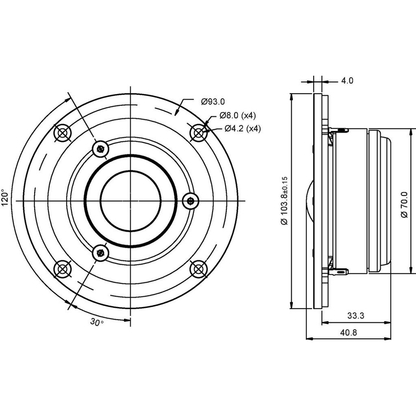 SB Acoustics - 1¼" SDAC Tweeter - SB29SDAC-C000-4