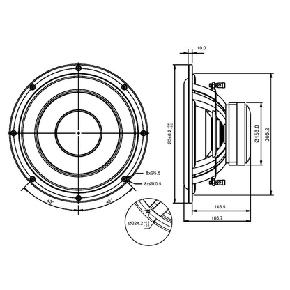 SB Acoustics - 12" SWPL Subwoofer - SB34SWPL76-3-DV