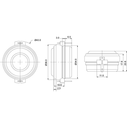 SB Acoustics - 1" WBAC Full Range - SB36WBAC21-8