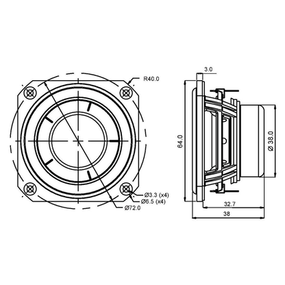 SB Acoustics - 2.5" WBAC Full Range - SB65WBAC25-4