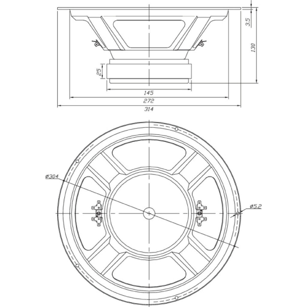 Dayton Audio - 12" Subwoofer DVC - SD315A-88