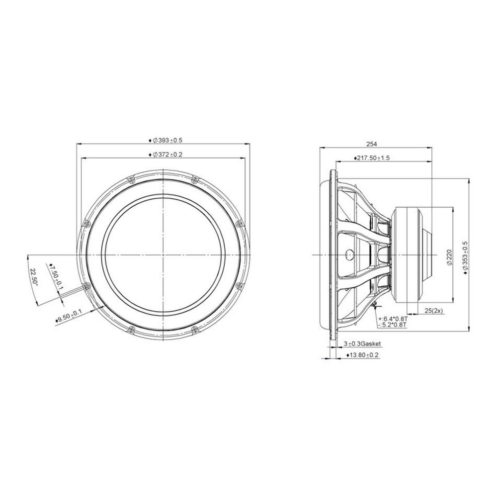 Peerless - 15" Subwoofer - SDF-375F75PR01-04
