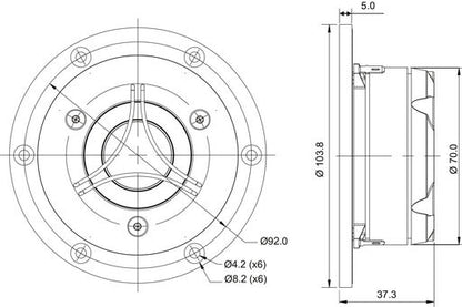 SB Acoustics - 1 1/4" Satori Dome Tweeter Beryllium - TW29B-B