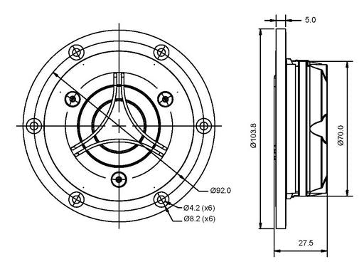 SB Acoustics - 1 1/4" Satori Dome Tweeter Beryllium Neo - TW29BN-8