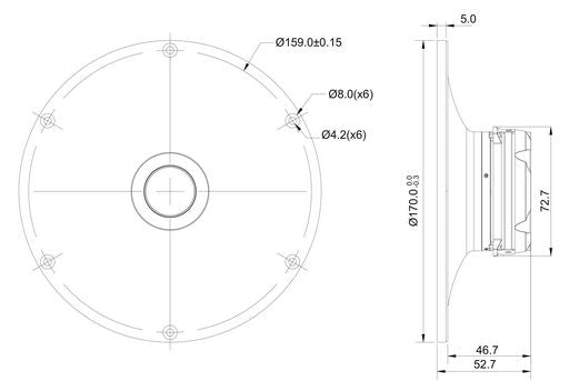 SB Acoustics - 1 1/4" Satori Dome Tweeter Beryllium Neo with 170mm Waveguide - TW29BNWG-4