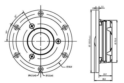 SB Acoustics - 1 1/4" Satori Dome Tweeter Textile Neo - TW29DN-B