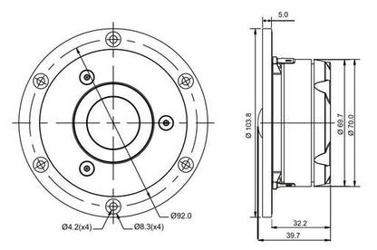 SB Acoustics - 1 1/4" Satori Textile Dome Neo Tweeter - TW29DN