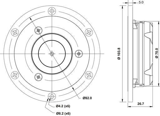 SB Acoustics - 1 1/4" Satori Ring Tweeter Neo - TW29RN-B