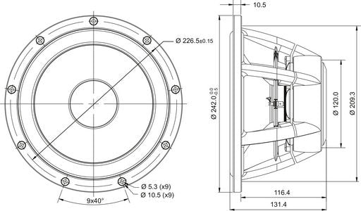 SB Acoustics - 9.5" Satori Woofer - WO24P-8