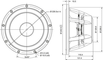 SB Acoustics - 9.5" Satori Woofer - WO24P-4