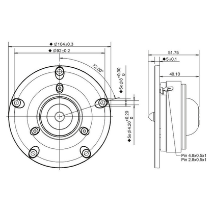 Peerless - 1" Ring Radiator Tweeter - XT25BG60-04