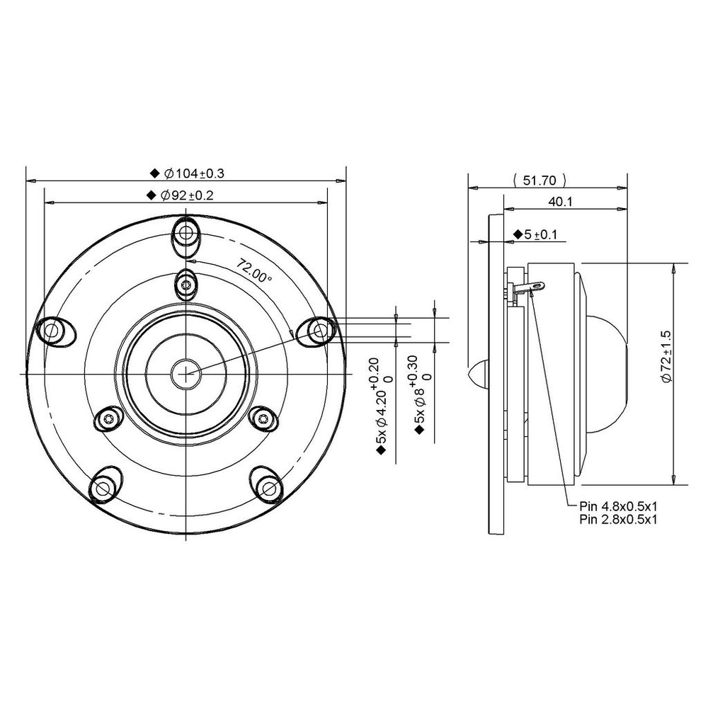 Peerless - 1" Ring Radiator Tweeter - XT25TG30-04