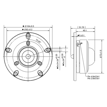 Peerless - 1" Ring Radiator Tweeter - XT25TG30-04