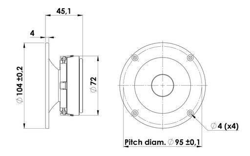 Scan-Speak - 1" Dome Tweeter Horn Discovery - H2606/920000